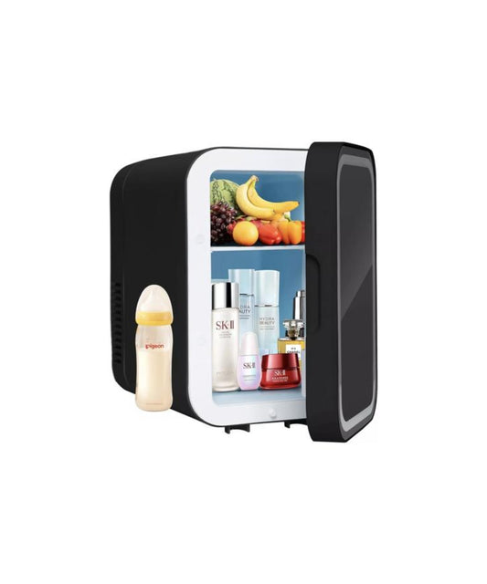 Kosmetik Kühlbox mit Spiegel, Licht 6L Mini Kühlschrank Autokühlschrank Heizbox