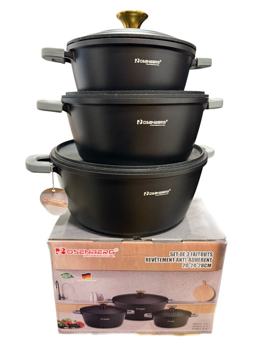 Rosenberg Professionals 3-teiliges Kochtopfset