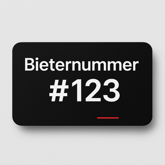Bieternummer, einmalig kaufen
